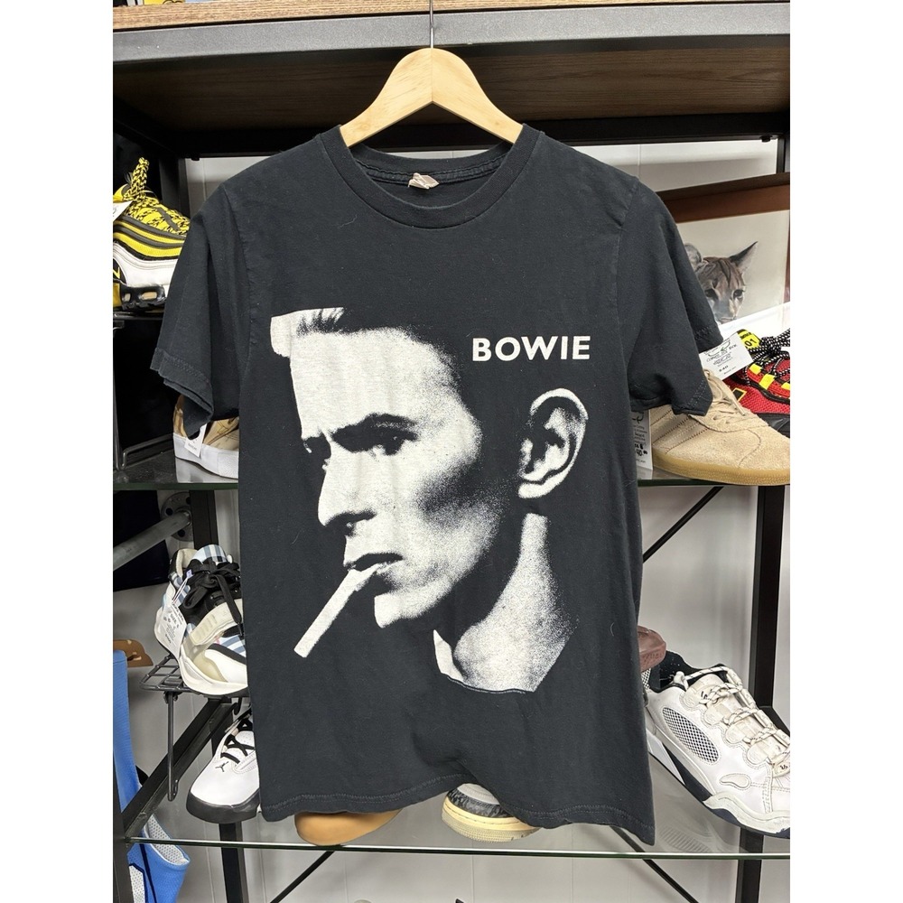 Vintage Y2K 2011 David Bowie Big Face Graphic Black T-Shirt Men's Size Medium